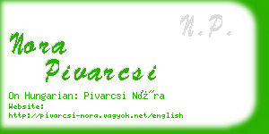 nora pivarcsi business card